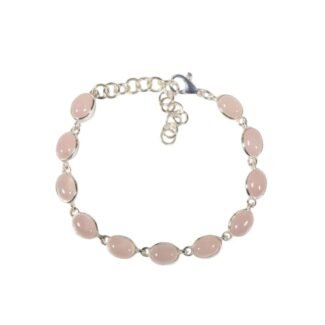 Armband mit Rosenquarz Oval Cabochon