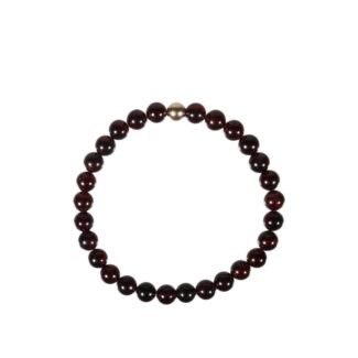 Granat Armband Rund mit 14 kt Goldperle