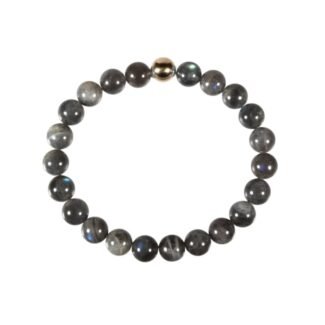 Labradorit Armband Rund mit 14 kt Goldperle