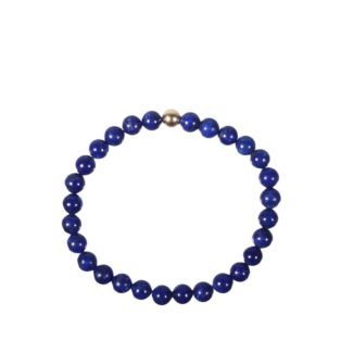 Lapislazuli Armband Rund mit 14 kt Goldperle