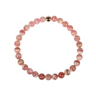 Rhodochrosit Armband Goldperle 6 mm
