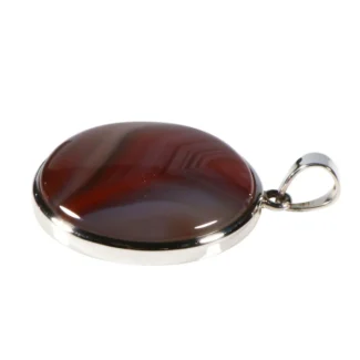 Silberanhänger Botswana Achat rund