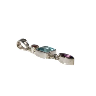 Silberanhänger mit Amethyst Aquamarin Turmalin