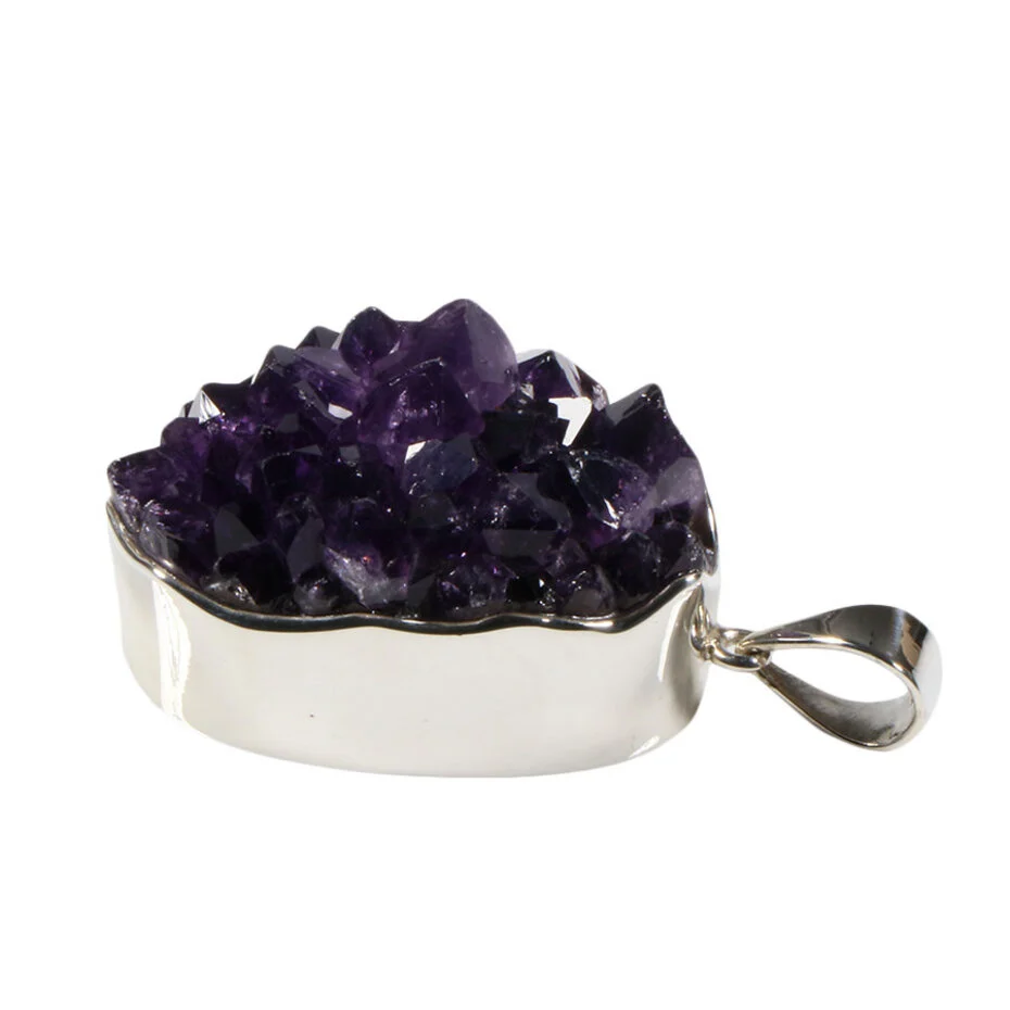 Silberanhänger Amethyst Oval Cluster
