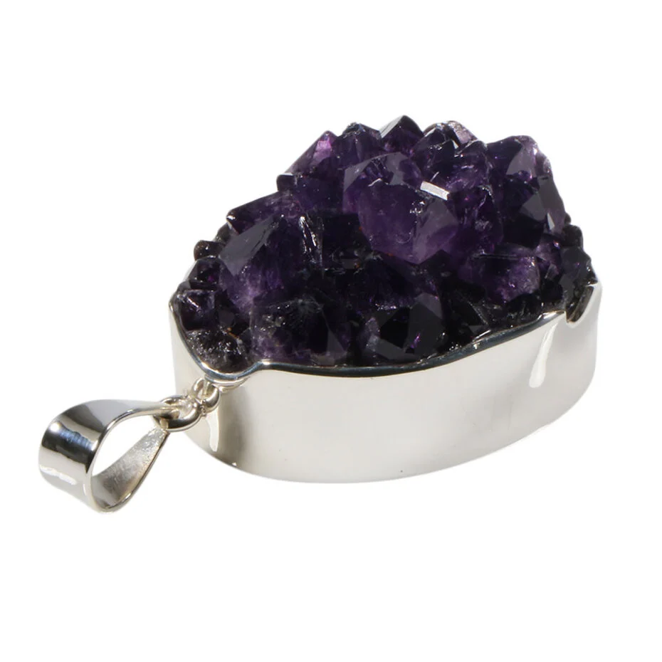 Silberanhänger Amethyst Oval Cluster – Edelsteinschmuck aus 925 Silber
