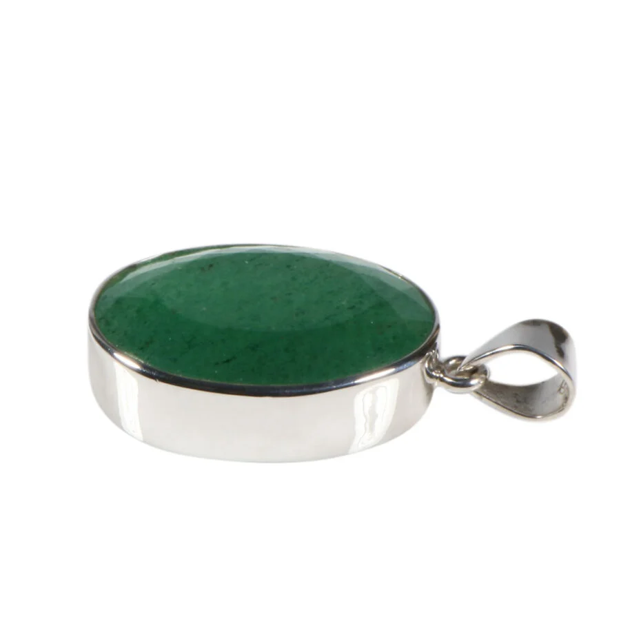 zilveren-hanger-aventurijn-ovaal-facet-29-x-2-cm (1) Silberanhänger Aventurin Oval Grün – Facettierter Edelsteinschmuck aus 925 Silber