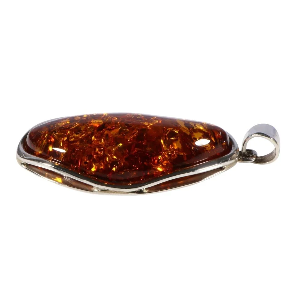 Silberanhänger Bernstein Oval – Einzigartiger Edelsteinschmuck aus 925 Silber
