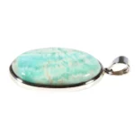 Anhänger mit Karibikblauem Calcit Oval Blau
