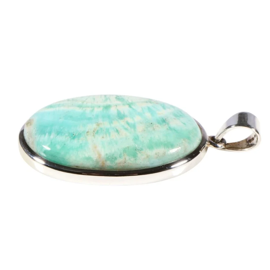 Anhänger mit Karibikblauem Calcit Oval Blau