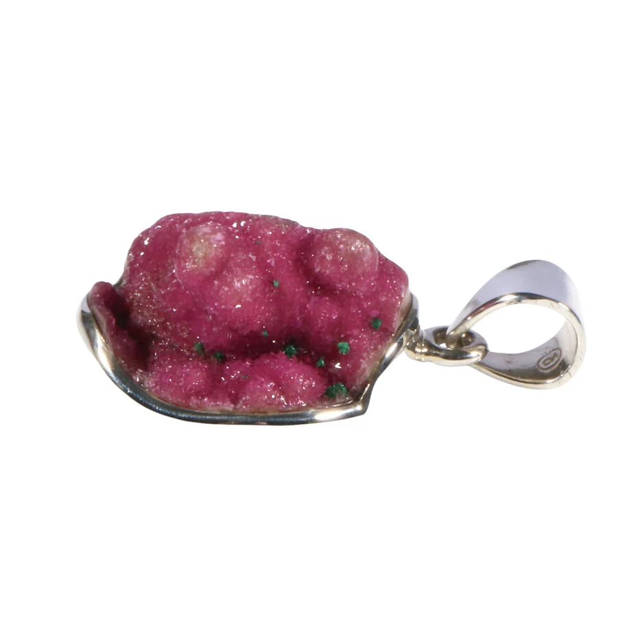 Anhänger mit Kobaltcalcit Rund Roh Rosa