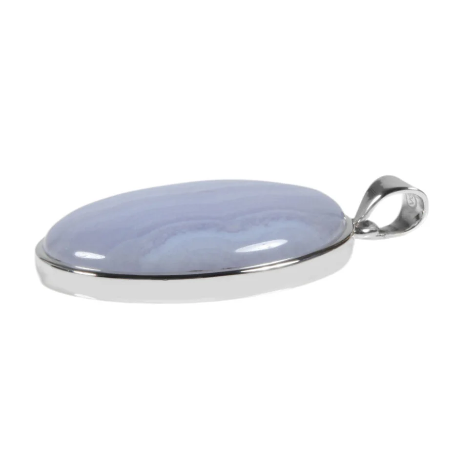Anhänger mit Chalcedon Oval Blau