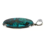 Silberanhänger mit Chrysokoll Oval – Einzelstück aus 925 Silber