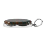 Silberanhänger mit Heliotrop Oval – Einzelstück aus 925 Silber – Saphir & Smaragd Silberanhänger mit Heliotrop Oval