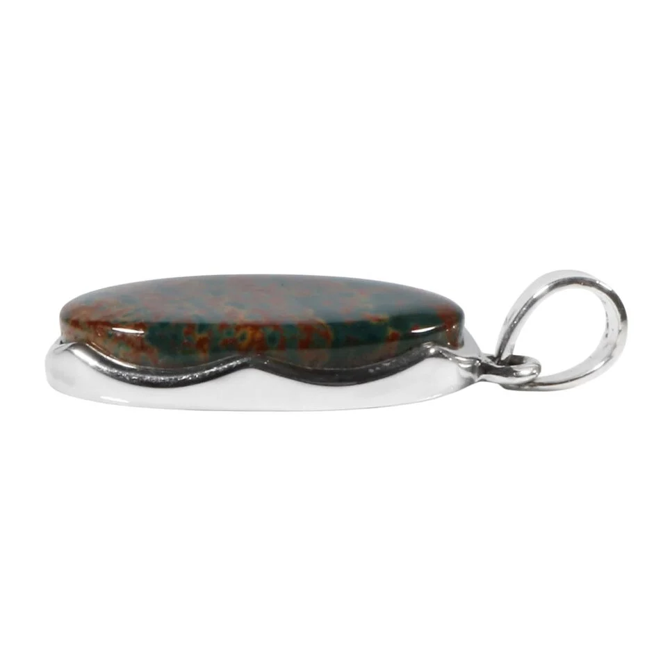 zilveren-hanger-heliotroop-ovaal-27-x-2-cm (1) Silberanhänger mit Heliotrop Oval