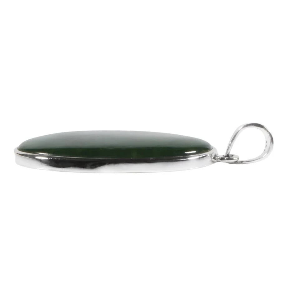 Silberanhänger mit Jade Oval Grün