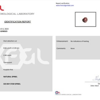 Spinell oval Stern Farbe rosa 2.48 Karat