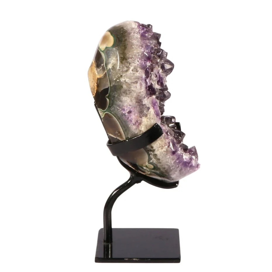 amethist-cluster-op-standaard-145-x-8-x-6-cm-1587 (2) Amethyst Cluster auf Stand 14,5 × 8 × 6 cm – 1587 Gramm – Amethyst aus Uruguay