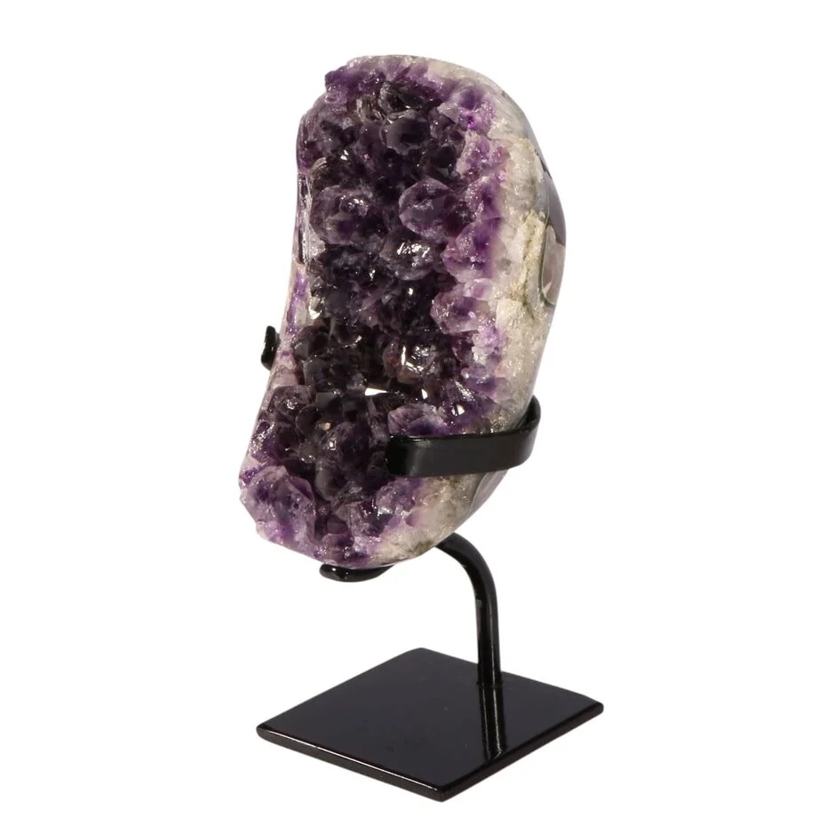 amethist-cluster-op-standaard-145-x-8-x-6-cm-1587 Amethyst Cluster auf Stand 14,5 × 8 × 6 cm – 1587 Gramm – Amethyst aus Uruguay