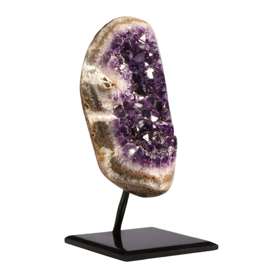 Amethyst Cluster auf Stand 16 × 8 × 7,5 cm – 1951 Gramm – Amethyst aus Uruguay