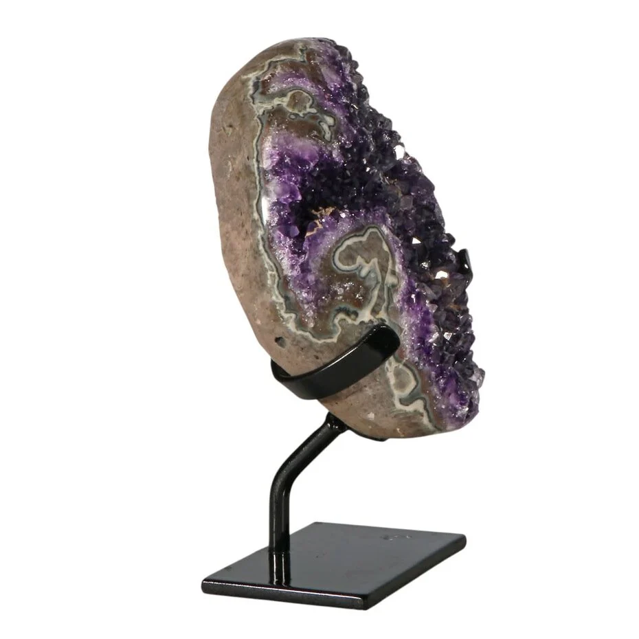 Amethyst Cluster auf Stand 16,5 × 11,5 × 3 cm – 1883 Gramm – Amethyst aus Uruguay